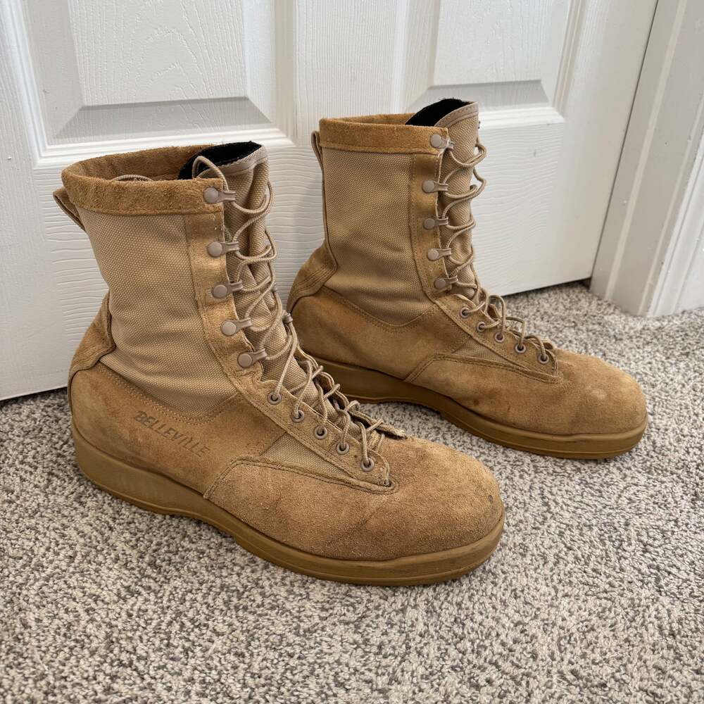 Men’s Belleville C790 Waterproof Flight and Combat Boots in Coyote Brown Sz 14